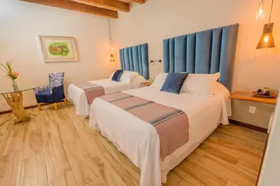 Cama o camas de una habitación en Hotel Casa Vertiz