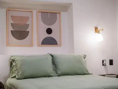 Cama o camas de una habitación en Hotel Casa Domínguez