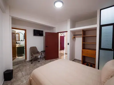 Cama o camas de una habitación en Hotel Casa Domínguez