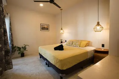 Cama o camas de una habitación en Casa Miztli