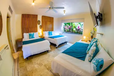 Cama o camas de una habitación en Casa Wapa Espectacular Villa Boho Chic en Acapulco