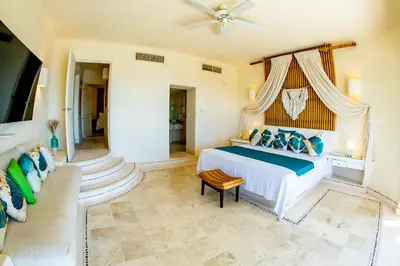 Cama o camas de una habitación en Casa Wapa Espectacular Villa Boho Chic en Acapulco