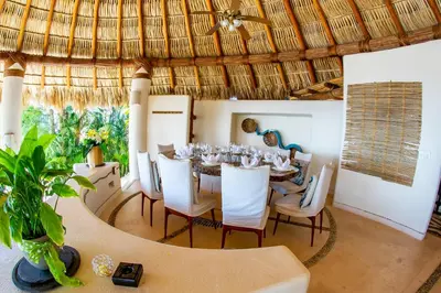 Zona de estar de Casa Wapa Espectacular Villa Boho Chic en Acapulco