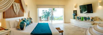 Cama o camas de una habitación en Casa Wapa Espectacular Villa Boho Chic en Acapulco