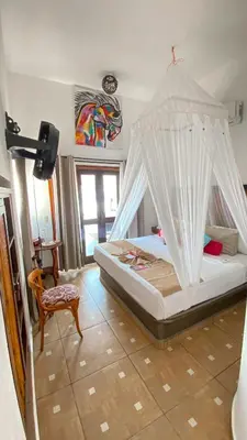 Cama o camas de una habitación en Hotel Budamar Zipolite