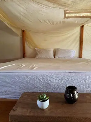 Cama o camas de una habitación en Hostal Onahu Chacahua