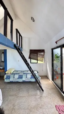 Cama o camas de una habitación en Beach chalet with Private Pool