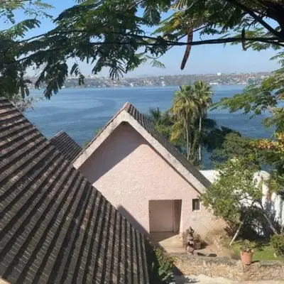 House on the shore of the lake