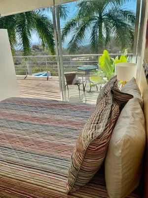 Zona de estar de Increíbles condominios con vista al mar