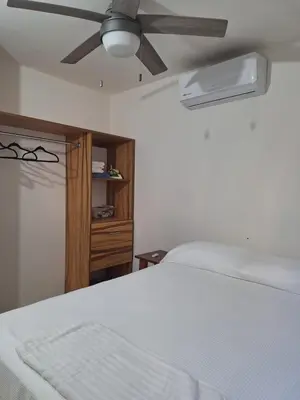 Cama o camas de una habitación en Departamento Chahué