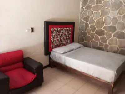 Cama o camas de una habitación en Hotel China Poblana