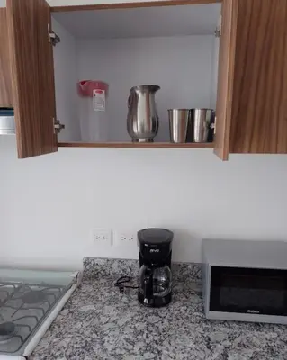 Una cocina o zona de cocina en Departamento para 6 vista al mar con alberca y embarcadero