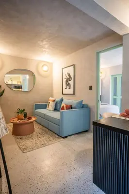 Zona de estar de Charming Cozy Apartment in the Heart of Coyoacán