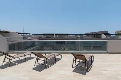 Un balcón o terraza de Punta Arena - Beach - Pool - WiFi - Jacuzzi
