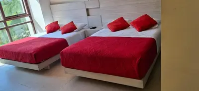 Cama o camas de una habitación en LUJOSO DEPA CON PLAYA PRIVADA en la Isla Residences Acapulco