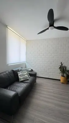 Zona de estar de Departamento equipado a 10 minutos de la playa