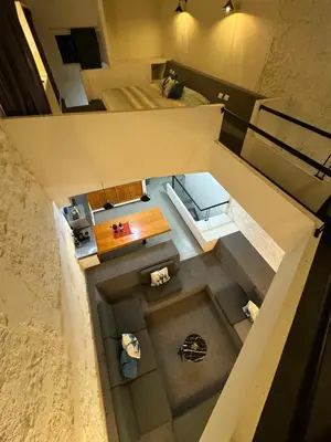Zona de estar de casita briones
