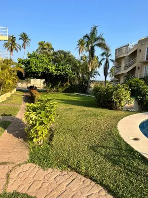 Jardín al aire libre en Depto en Planta Baja con Alberca, WiFi Rápido y Smart TV