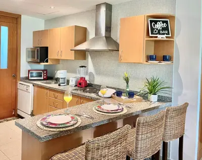 Una cocina o zona de cocina en Apartment with an Incredible Terrace in Acapulco Diamante