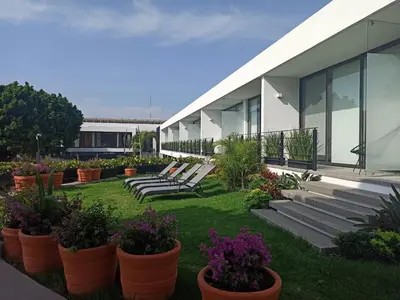 Jardín al aire libre en Villa Internacional Hotel & Club