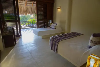 Cama o camas de una habitación en Casa Tornasol