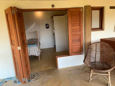 Cama o camas de una habitación en Columpio del Reptil cabaña