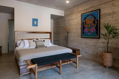 Cama o camas de una habitación en Jiloo Beautiful Retreat in Punta Zicatela 8