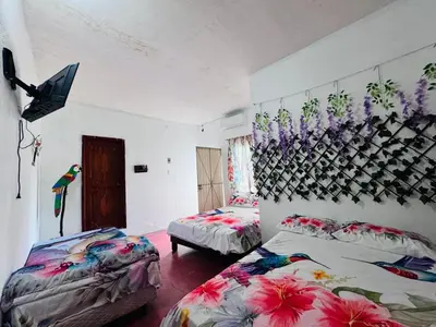 Cama o camas de una habitación en Refugio de las Aves