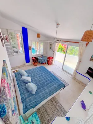 Cama o camas de una habitación en Villa Ballam 3, Balcones, bahías de Huatulco, Oax