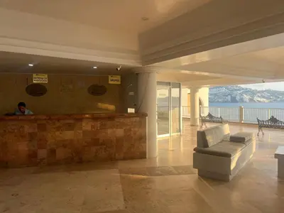 Zona de estar de Suite con acceso a playa y vista espectacular