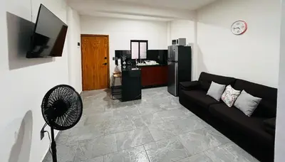 Una televisión o centro de entretenimiento en A1 En el centro de Veracruz