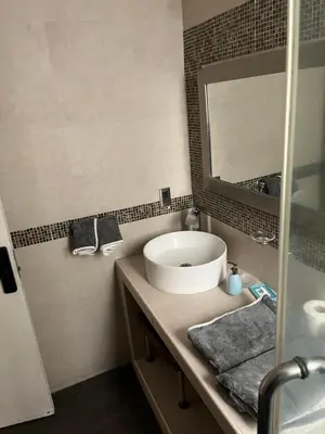 Un baño de Pequeña París Coyoacán, Habitación Privada WiFi