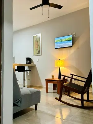 Una televisión o centro de entretenimiento en Departamentos Doña Angela