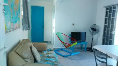 Zona de estar de Santorini Depa