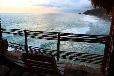 Plano de Oceanfront cabin in Playa Mermejita Mazunte
