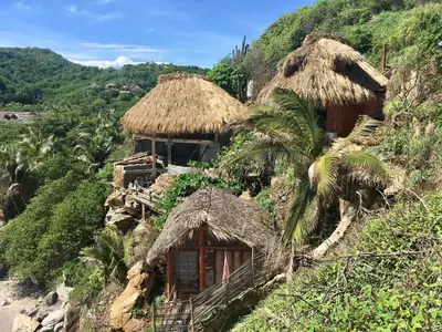 Plano de Oceanfront cabin in Playa Mermejita Mazunte