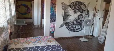 Cama o camas de una habitación en Casa Mazunteña