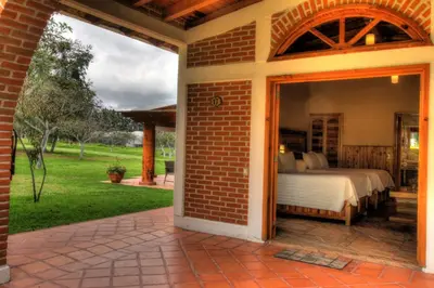 Jardín al aire libre en Cabañas en Zacatlán-Rancho el Mayab