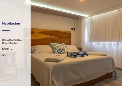 Cama o camas de una habitación en Apartment with Pool Acapulco 1 Bedroom