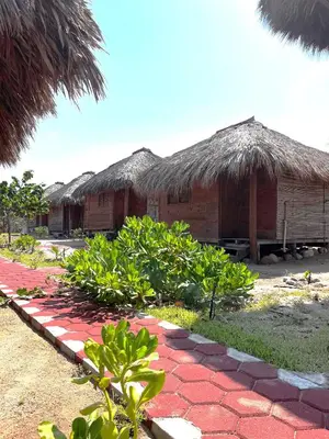 Jardín al aire libre en Yuku Vii Cabañas, Cerro Hermoso, Oaxaca
