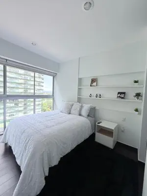 Cama o camas de una habitación en Departamento con Alberca