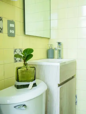 Un baño de Estilo y confort Apt Aire acondicionado y Terraza y Estudio