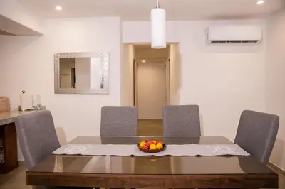 Zona de estar de Padrísimo apartamento frente al mar