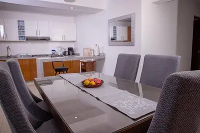 Una cocina o zona de cocina en Padrísimo depto frente al mar