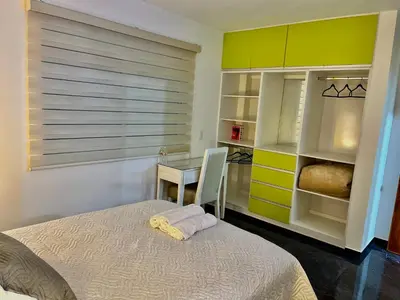 Cama o camas de una habitación en Mi bello Zacatlán-Loft Manzana Rayada