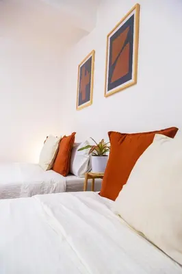 Cama o camas de una habitación en Siento Guelaguetza