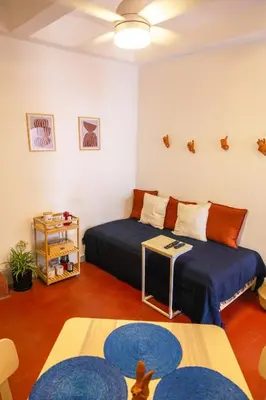 Cama o camas de una habitación en Siento Guelaguetza