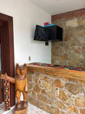 Una televisión o centro de entretenimiento en Hotel Monkey House Tuxtla Gutiérrez