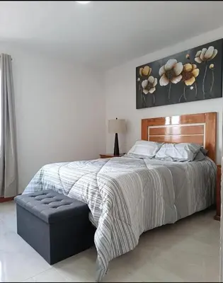 Cama o camas de una habitación en Cabañas el Rincon de los Sueños