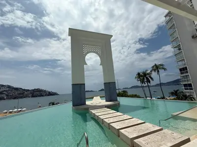 Piscina en o cerca de Departamento para 12 personas con vista al mar